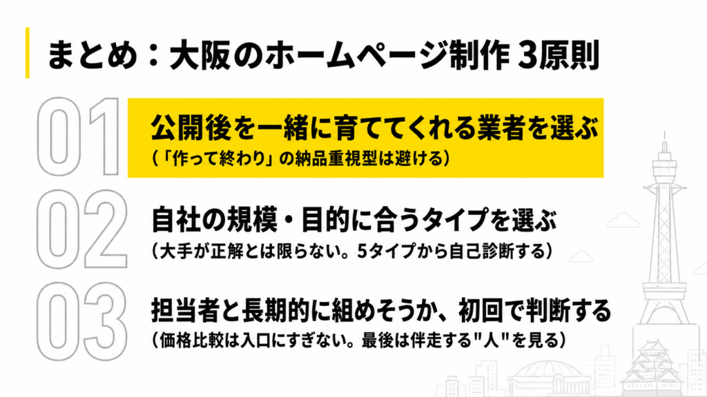 大阪のホームページ制作３原則
