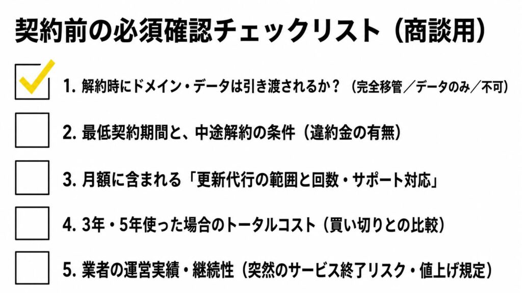 契約前の必須確認チェックリスト