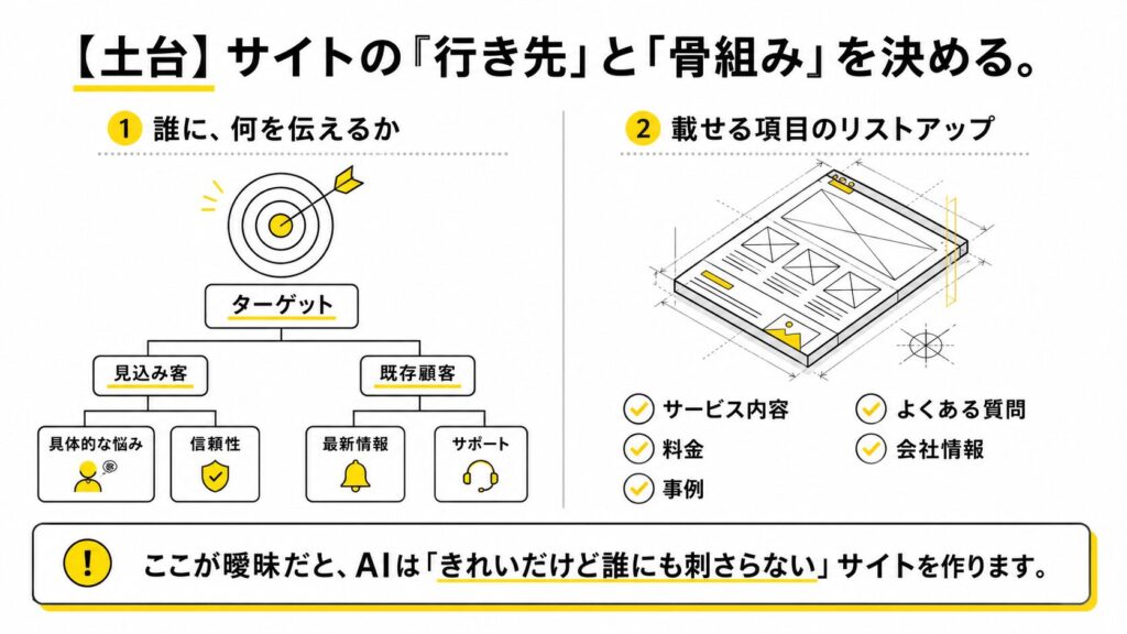 サイトの行き先と骨組みを決める