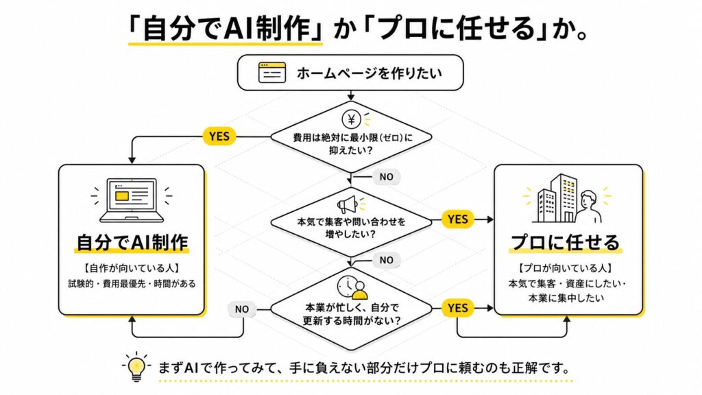 自分で作るかプロに任せるかのチェックリスト