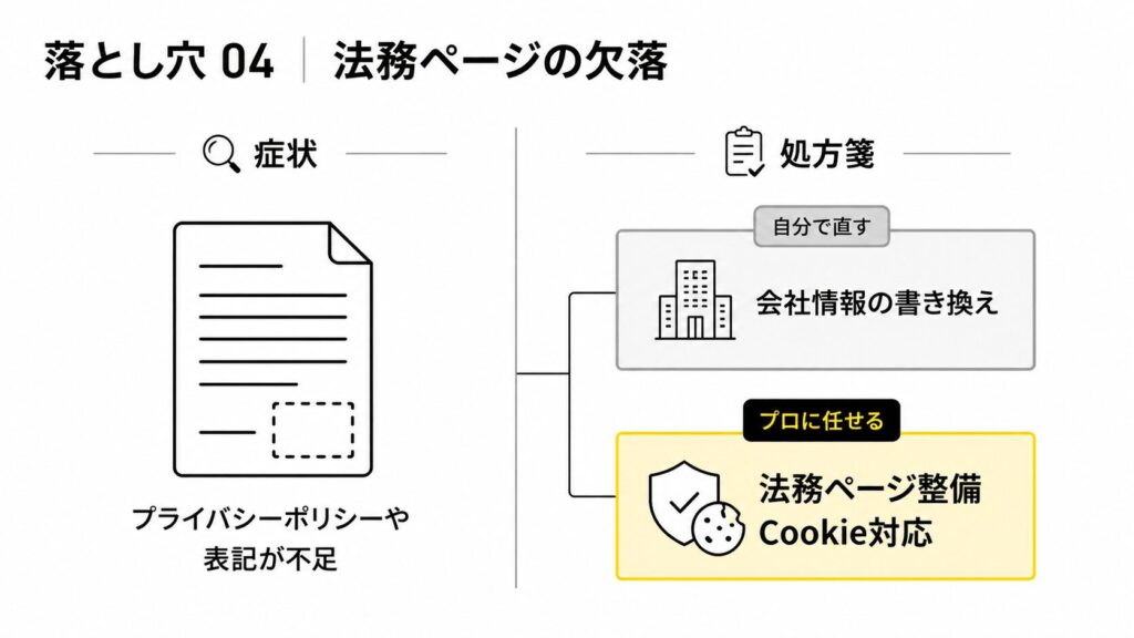 ホームページの欠落